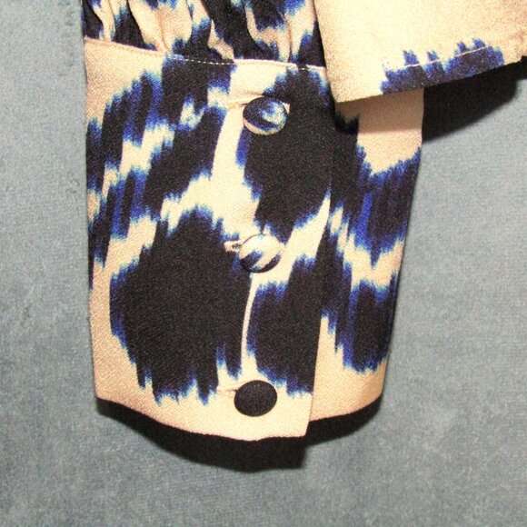 Ulla Johnson Lilliana Blouse Womens Size 10 Cream Nimbus Blue Bishop Sleeve Top - Picture 6 of 9